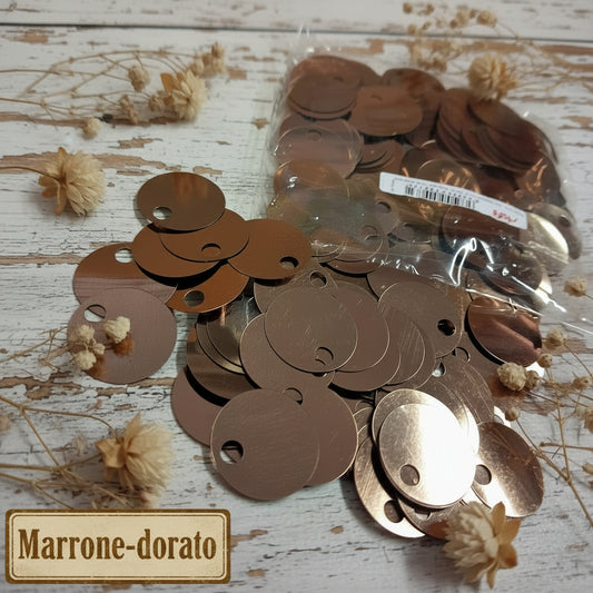 colore marrone dorato paillettes foro grande alto grandi adatte a borse uncinetto pochette borsellino