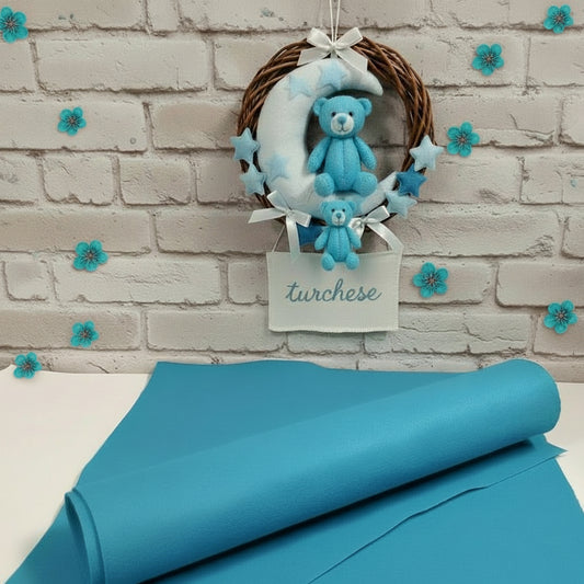 turchese pannolenci Stafil 1 mm morbido tinta unita feltro uso creazioni fiori fiocchi nascita lavoretti creativi bambini e natalizi o pasquali