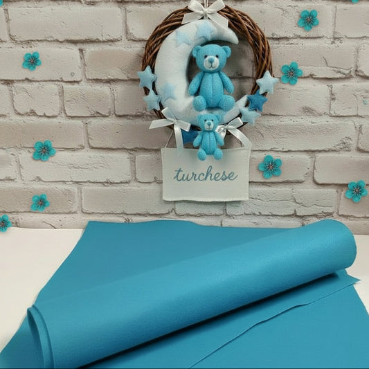turchese pannolenci Stafil 1 mm morbido tinta unita feltro uso creazioni fiori fiocchi nascita lavoretti creativi bambini e natalizi o pasquali