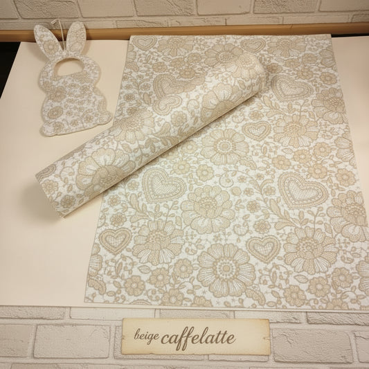 beige caffelatte pannolenci morbido feltro stampato disegnato pizzo shabby fantasia sposi matrimonio per lavoretti fuoriporta fiocchi nascita coccarde addobbi natalizi decorazioni pasquali vetrinistica bomboniere