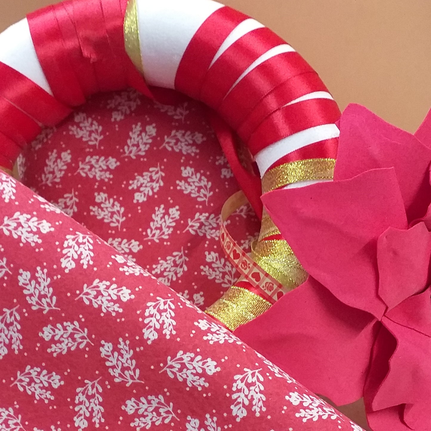 colore rosso pannolenci stampato fantasia vischio Natale idea stella natalizia fommy gomma crepla su ghirlanda di stoffa pezza feltro morbido