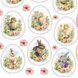uova pasquali 9-10 cm fiori di pesco coniglietti pulcini ovetti pannolenci stampato pannello pm-013 idee per creare