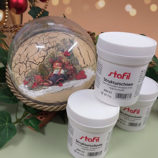 stock 3 vasetti barattoli stafil strukturschnee neve pasta strutturata structure snow 85 g cadauno per decorare decoupage fondali presepe palline albero natale