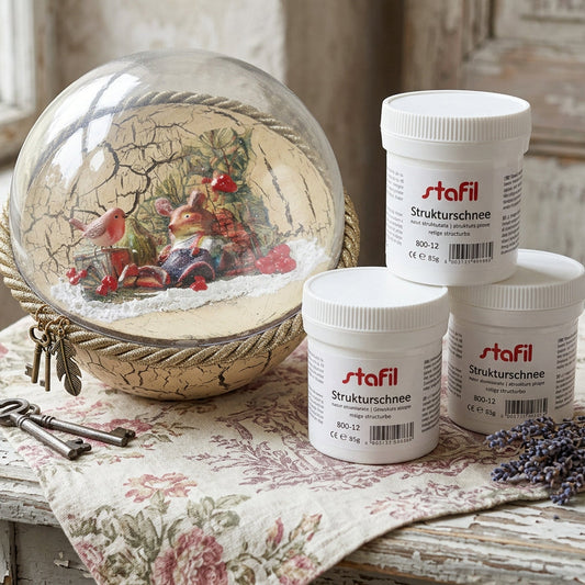 stock 3 vasetti barattoli stafil strukturschnee neve pasta strutturata structure snow 85 g cadauno per decorare decoupage fondali presepe palline albero natale