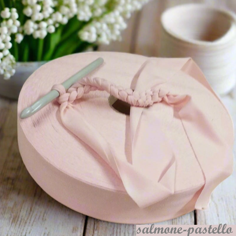 salmone pastello lycra-soft pizza fettuccia borse uncinetto morbida sottile uso crochet bags clutch pochette sacca mare estive abbigliamento moda bustine spiaggia piscina