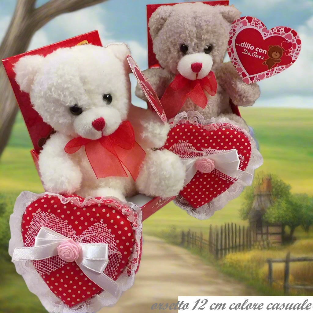 orso su trono happy valentine's day pupazzi peluche San Valentino 14 febbraio idee regalo lui lei pupazzetti scatolina cuore