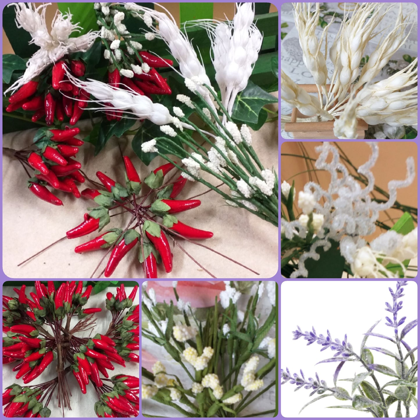 spighe peperoncini nebbiolina lavanda Decorazioni fiori fai da te bomboniere per composizioni floreali pasquali confezionamento packaging regali chiudipacco enogastronomia natalizia