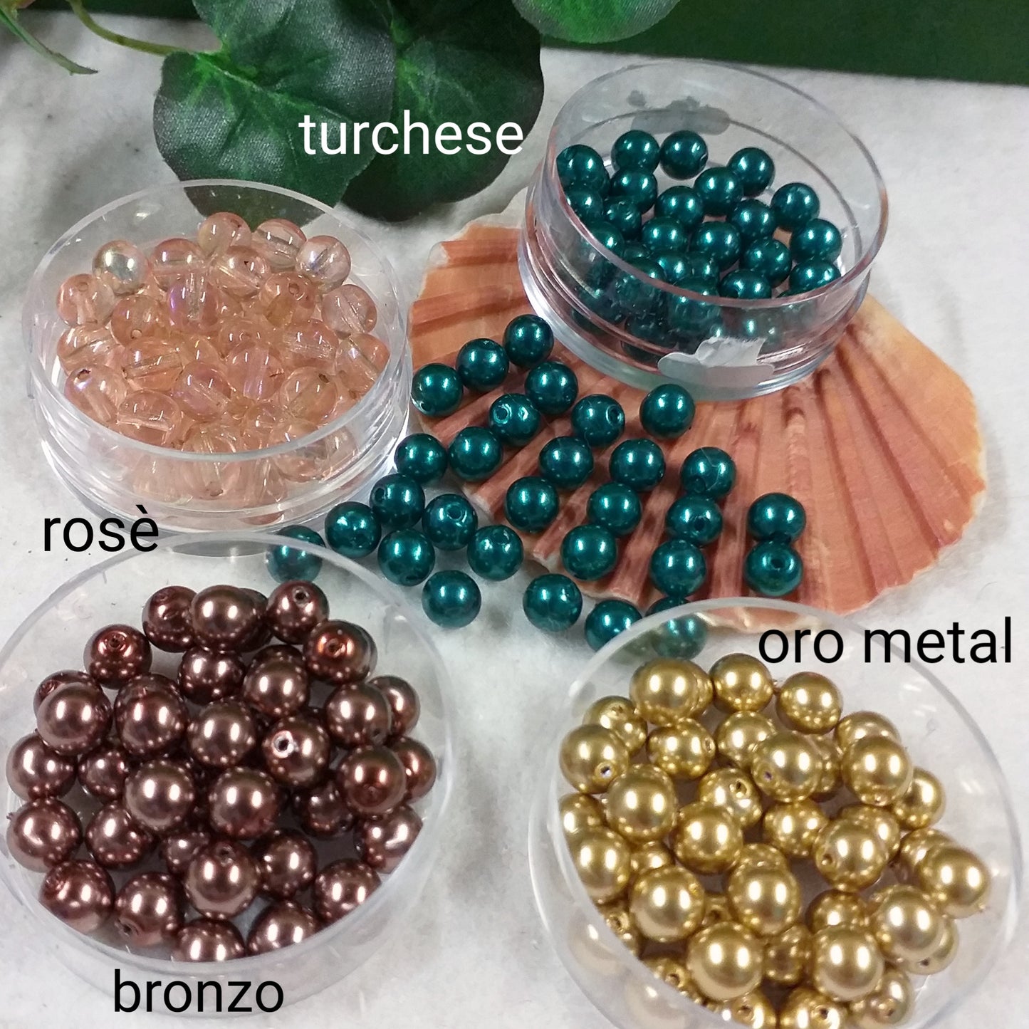 6 mm palline sferette rosè turchese bronzo oro metal perle perlate per bigiotteria collane bijoux gioielli fai da te cerate grandi vetro colori con foro uso ricamo abbigliamento moda decorazioni biedermeier natale pasqua
