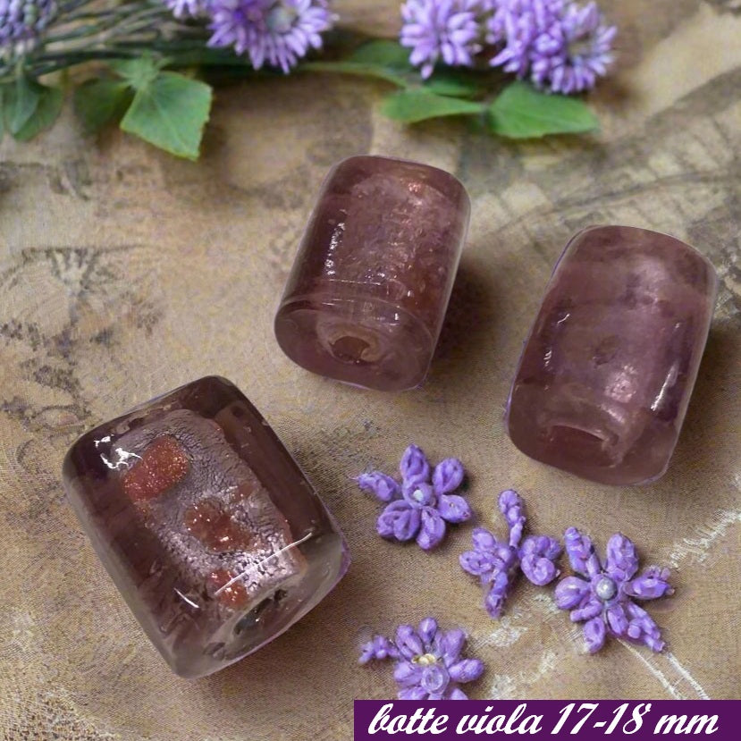 botte viola 17-18 mm grandi perle colorate forme varie assortite stock lotto fai da te collane e bracciali di bigiotteria veneziana