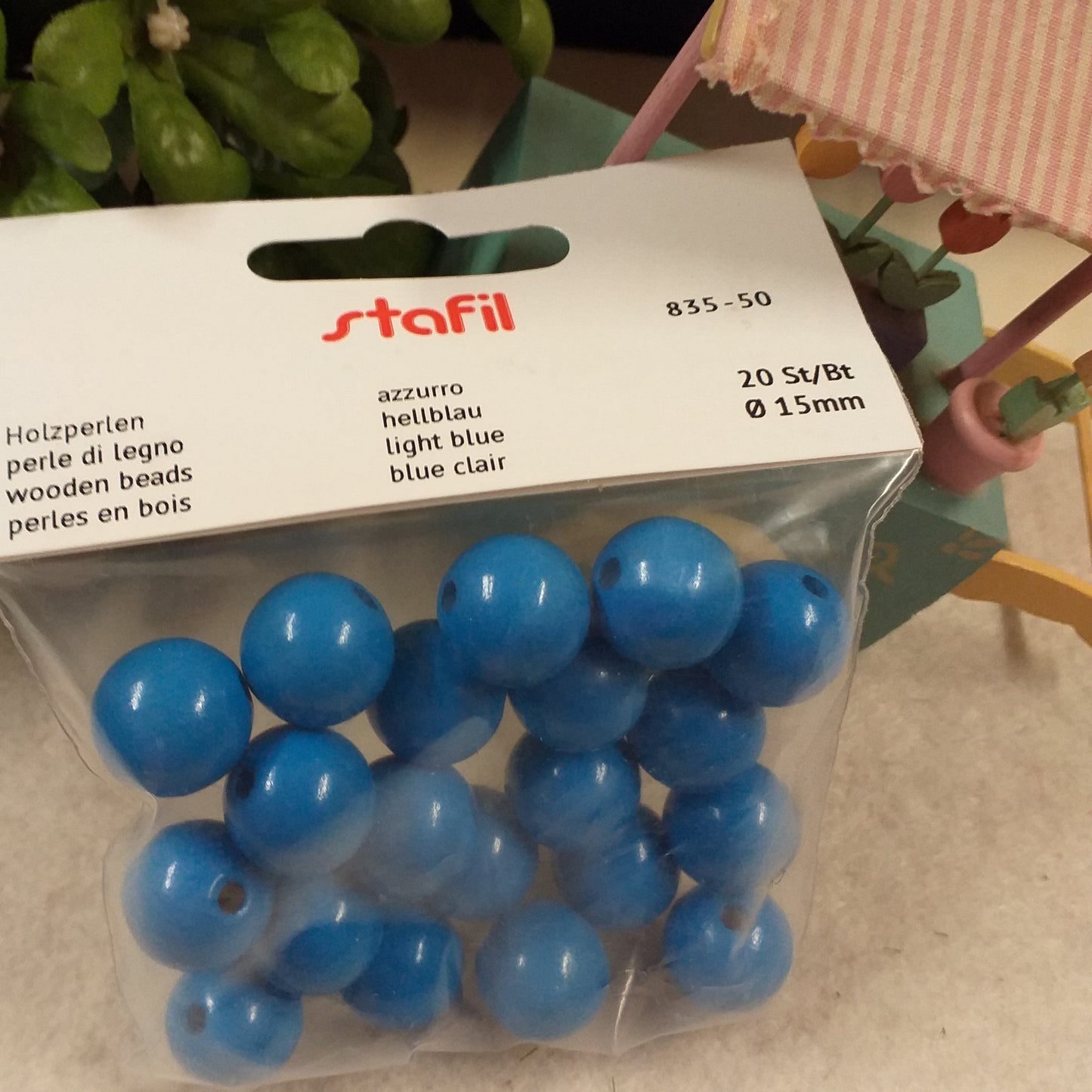 15 mm perle legno azzurre grandi forate perline hobbistica fai da te borse ricamo bigiotteria collane bracciali amicizia angeli angioletti bambole colorate
