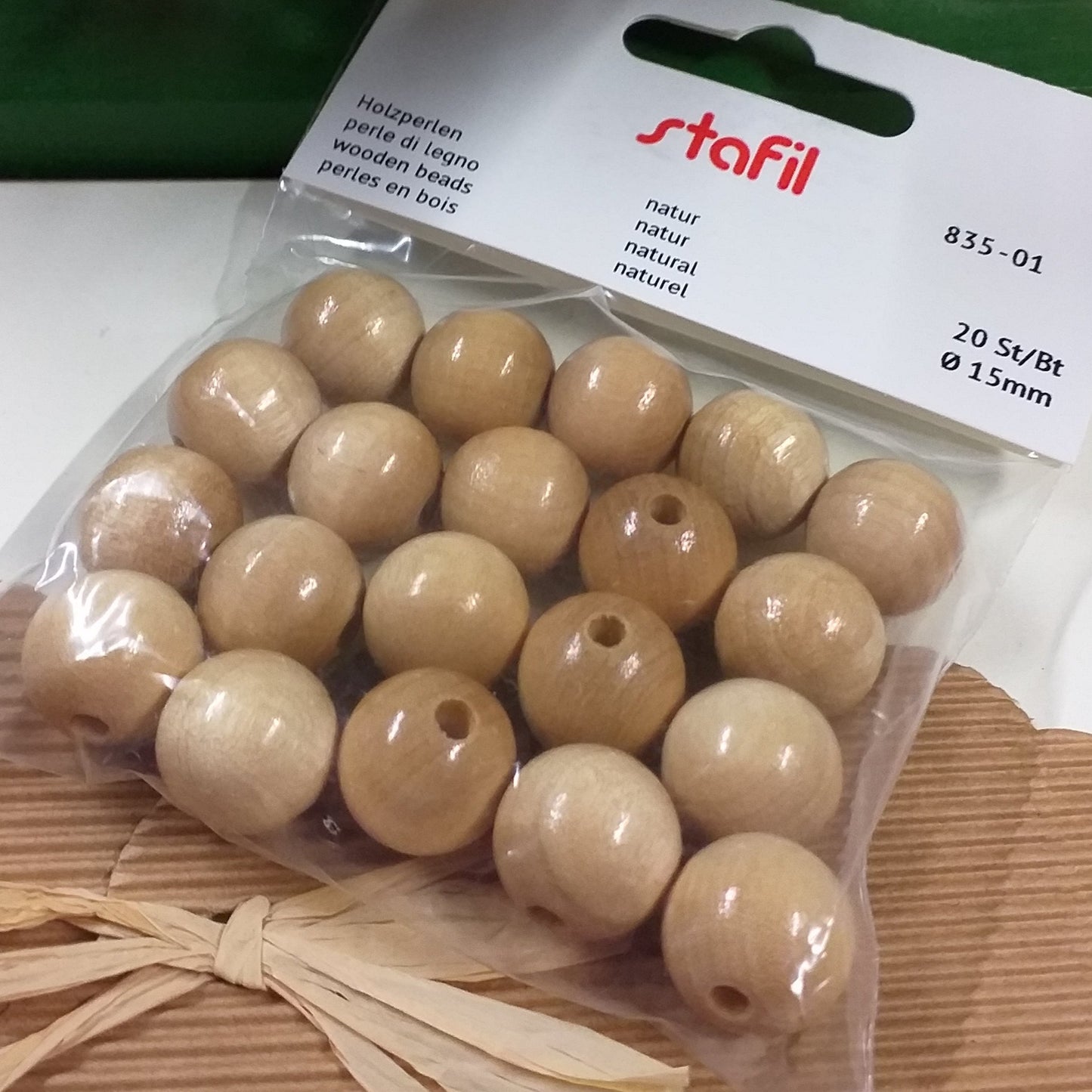 15 mm perle legno naturale frassino grandi forate perline hobbistica fai da te borse ricamo bigiotteria collane bracciali amicizia angeli angioletti bambole colorate