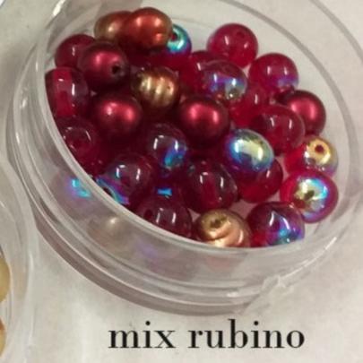mix rubino perle colorate miste assortite per bigiotteria cerate grandi vetro 3 colori tipo perla con foro uso creazioni gioielli bijoux ricamo abbigliamento moda decorazioni pasquali hobbistica natalizia
