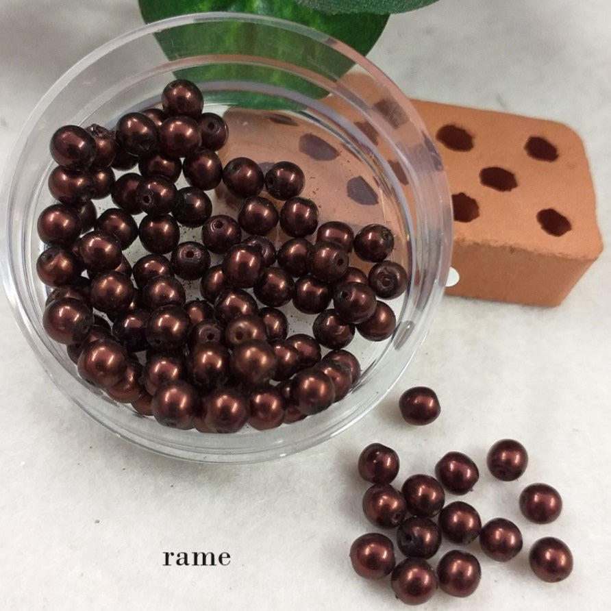 rame perle colorate miste assortite sferette palline per bigiotteria cerate piccole vetro tipo perla con foro uso creazioni gioielli bijoux ricamo abbigliamento moda decorazioni biedermeier hobbistica natalizia