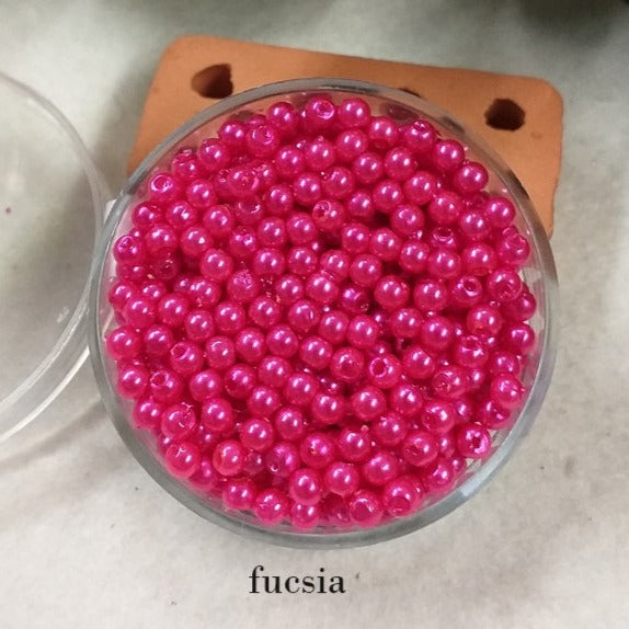 fucsia perline colorate cerate colori hobby gioielli fai da te lavoretti bambini ricami vestiti rotonde sintetiche di acrilico in plastica uso per collane decorazioni pistilli fiori