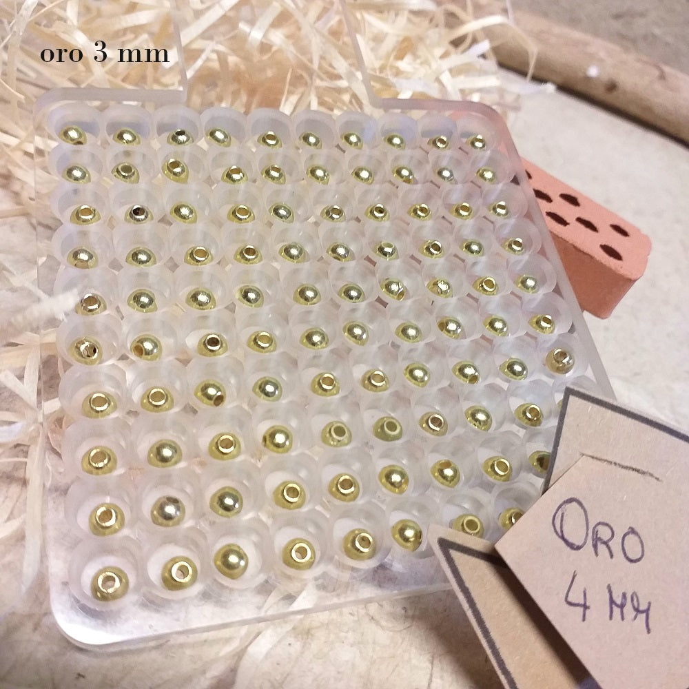 3 e 4 mm hobby perline dorate cerate di plastica metallizzate oro con foro fai da te gioielli decorazioni vestiti rotonde sintetiche piccole per collane uso lavoretti bigiotteria perle bomboniere 50 anni di matrimonio anniversario nozze