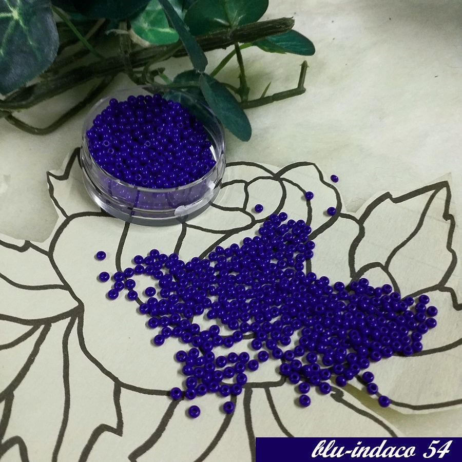 blu indaco 54 rocailles di vetro perline indiane conteria hobby bijoux fiori esclusive diametro 2.5 mm 9.0 uso fai da te bigiotteria veneziana animaletti di perle