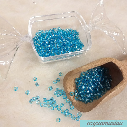 colore acquamarina 30 hobby perline conteria di vetro argento Stafil creare fiori veneziani alberi bonsai piantine alberelli di perle rocailles beads