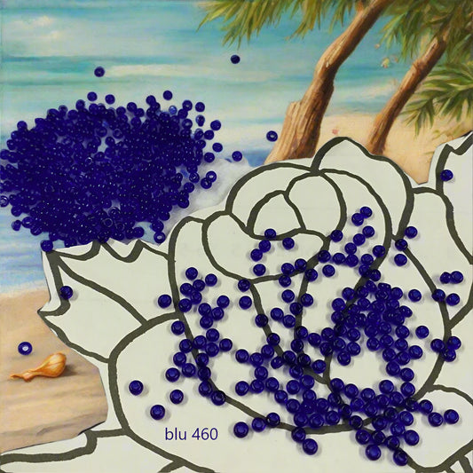 colore blu 460 rocailles perline vetro conteria tosca trasparenti hobby creativi bijoux fiori ricamo bamboline di perle pasquali veneziane