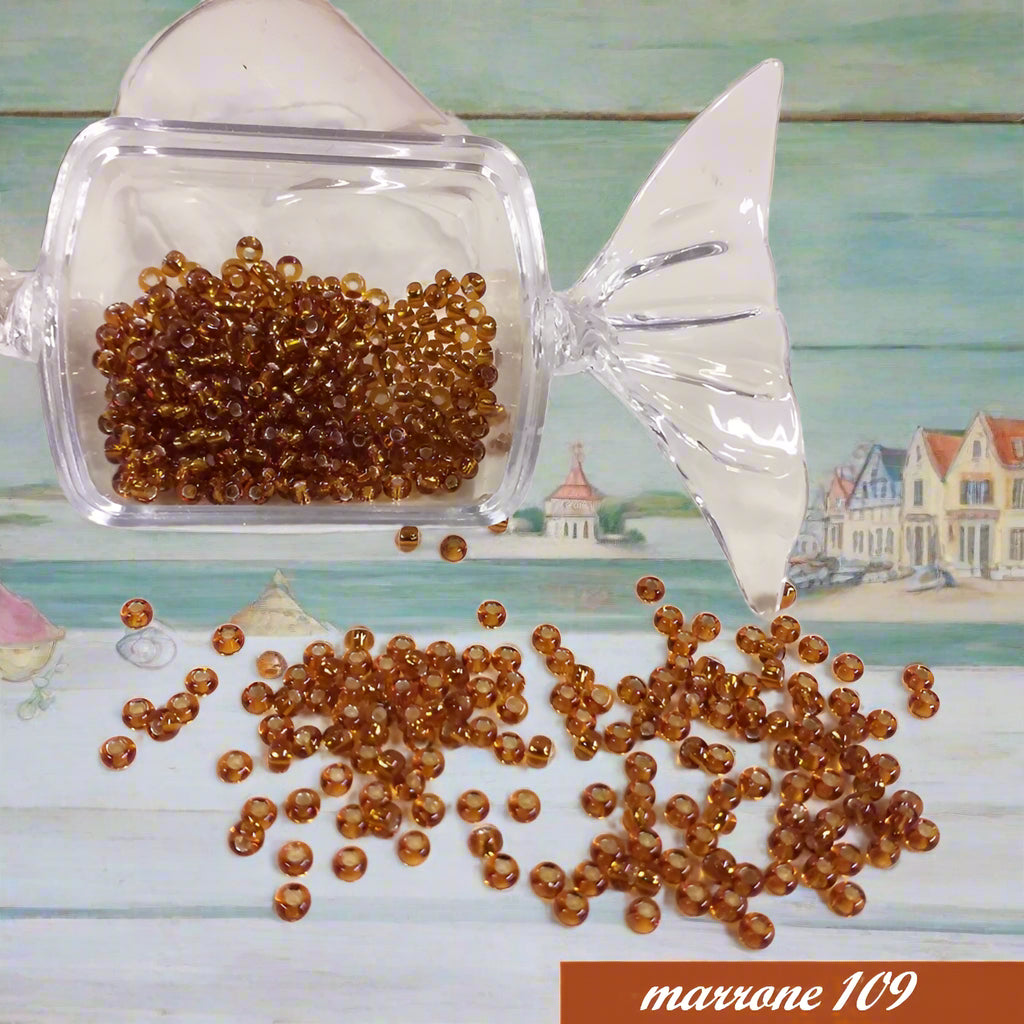 colore marrone hobby perline conteria di vetro argento Stafil creare fiori veneziani alberi bonsai piantine alberelli di perle rocailles