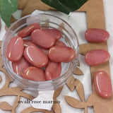 perle bigiotteria vetro perline uso creare collane bracciali orecchini ovali rose marmorizzato