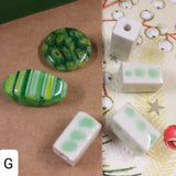 bianco-verde colore verde bamboo lotto G offerta perle vetrina perline di vetro particolari originali veneziane-style per bijoux fai da te gioielli di bigiotteria