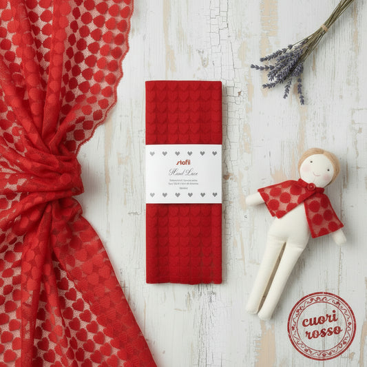 cuori rosso pizzo per cucito creativo bambole di pezza stoffa tessuto natalizio allestimento