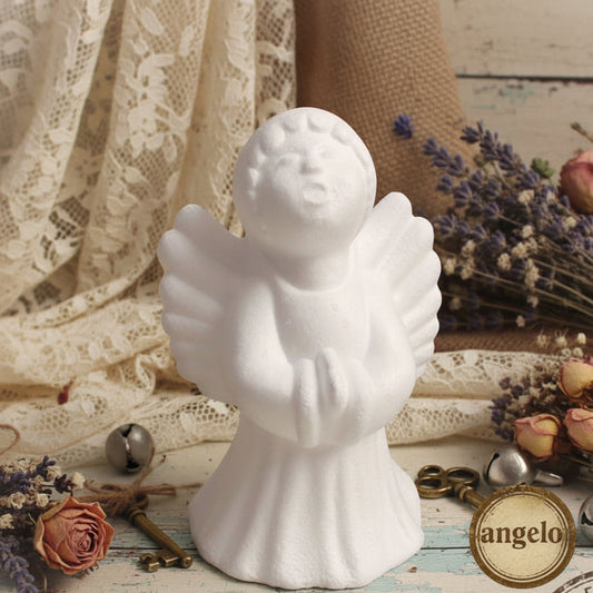 styrofoam da hobbistica sagoma angelo oggetti polistirolo angioletto in piedi cantante da decorare fai da te per decorazioni natalizie bomboniere