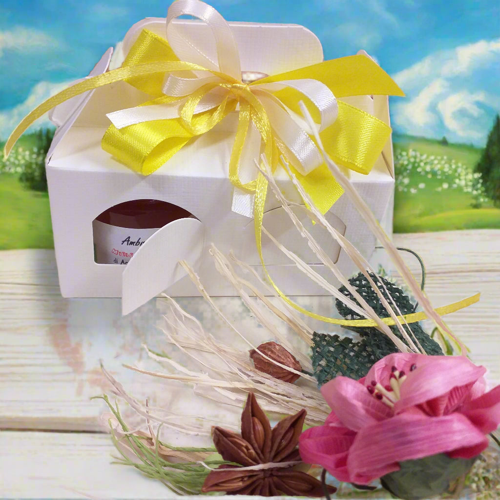 fiori rustici anice stellato foglie juta packaging scatole portavasetti scatoline porta barattoli vetro ceramica metallo per confezionare miele marmellata confetture creme alimentari enogastronomia erboristeria enoteca regalo bomboniere pasquali matrimonio comunione