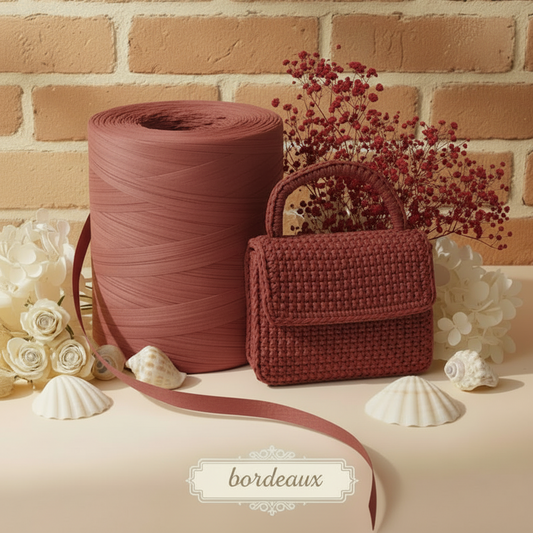 rafia per borse uncinetto naturale vegetale colorata filo per cestini gomitolo bordeaux paper raffia di carta stafil green 5 mm 220 metri 180 g