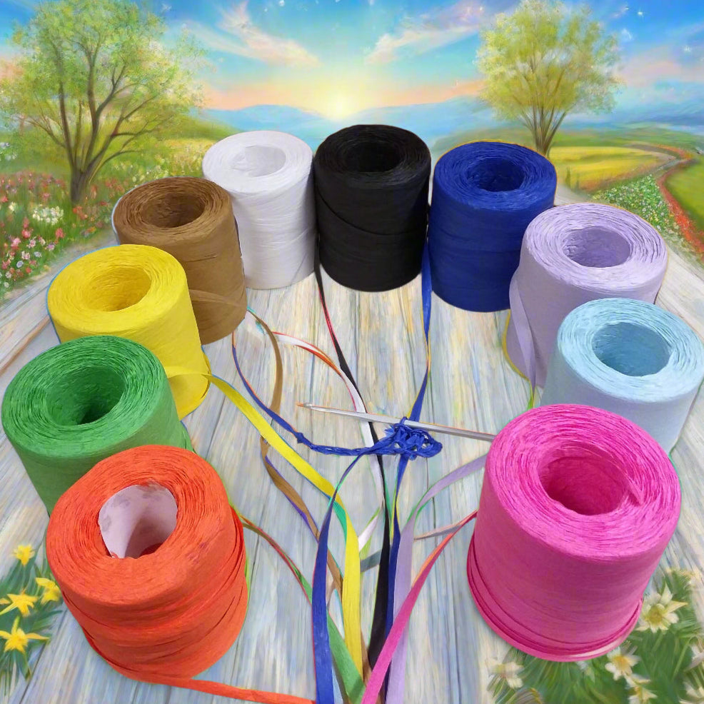 Rafia naturale cellulosa vegetale uncinetto crochet borse e