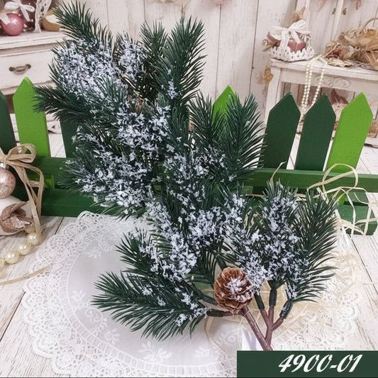 rami finti innevati ghiacciati glitterati con neve pino abete piante artificiali natalizie decorative botanica Natale, idea x composizioni fiori addobbi decorazioni albero fuoriporta