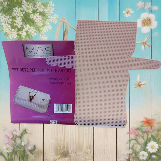 sagomata per pochette 17 cm quadratino rete 2 mm plastica canvas bianca indurente per borse uncinetto o mezzo punto croce come borsellini shopper telaio per lavori di tessitura