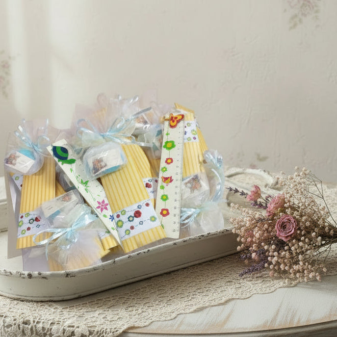 tartaruga farfalla bomboniere comunione segnalibro libro righello da confezionare confetti sacchettini astucci