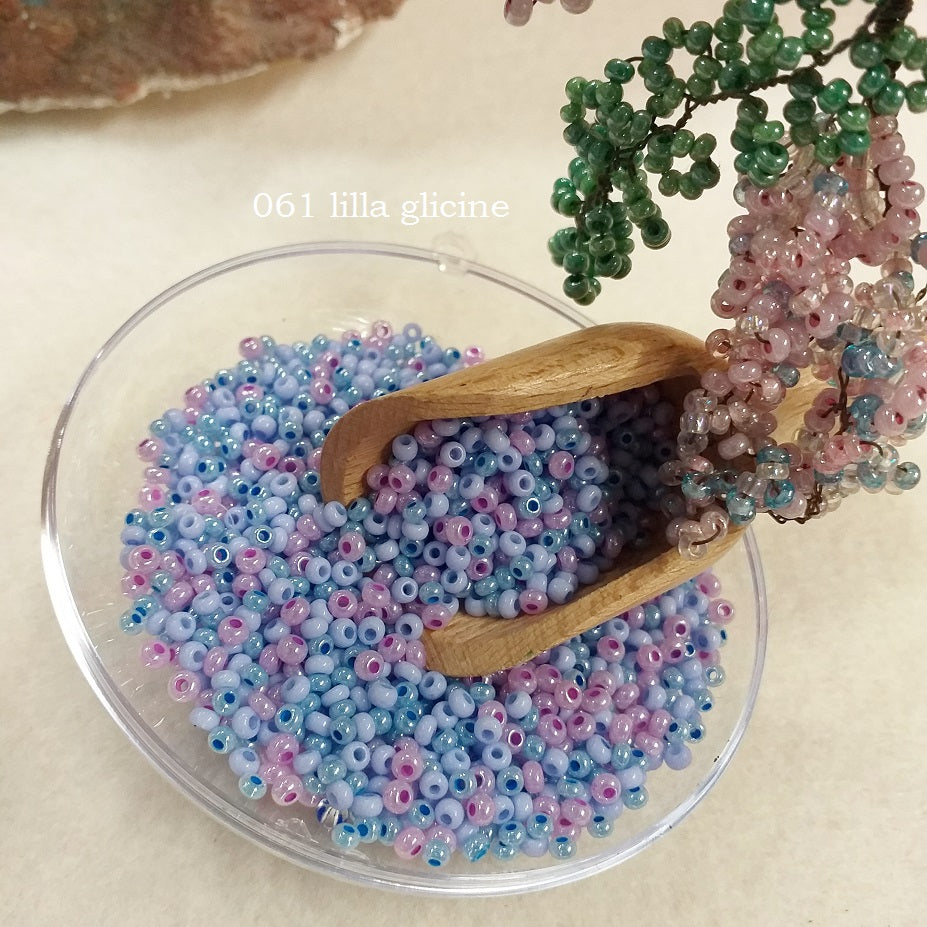 lilla glicine conteria veneziana rocailles perline vetro particolari esclusive diametro 2.5 mm 9.0 creazioni fiori perle venezia e hobby fai da te bijoux gioielli ciondolo bigiotteria