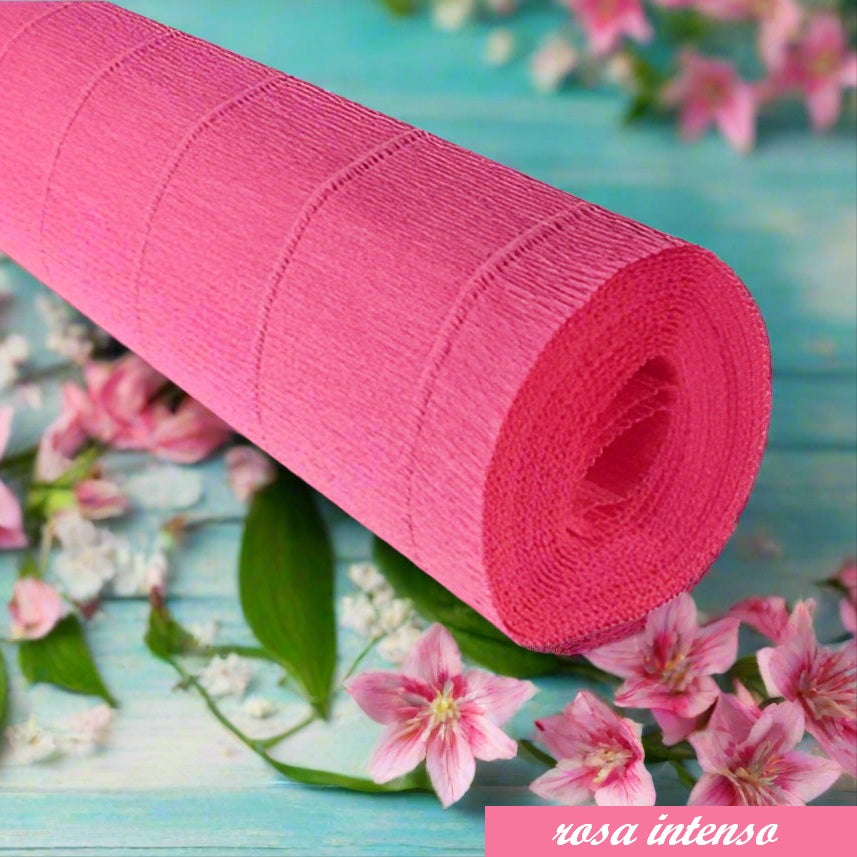 rosa intenso carta crespata 180 g pesante spessa colorata per fiori fai da te confezionamento fioristi packaging pasquale lavoretti creativi bambini
