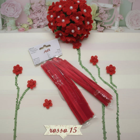 fili di ciniglia rossa uso creare lavoretti pasquali bambini braccia angioletti bamboline lettere alfabeto scritte scovolini decorativi bastoncini ferro animato modellabili anima metallo arts craft per creare rose san valentino festa della mamma