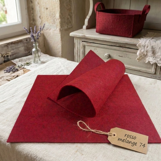 tessuto rosso grosso alto feltro colorato spessore 3 mm stafil per cucito creativo foglio 30 x 45 cm negozio online ad uso creare cestini natalizi
