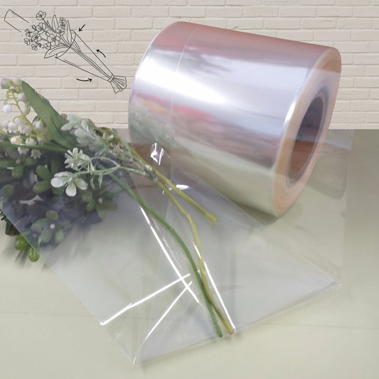 rotolo plastica di sacchetti aperti di cellophane trasparenti buste per fiori e rose forma tubolare per confezionare come fioristi e fiorai