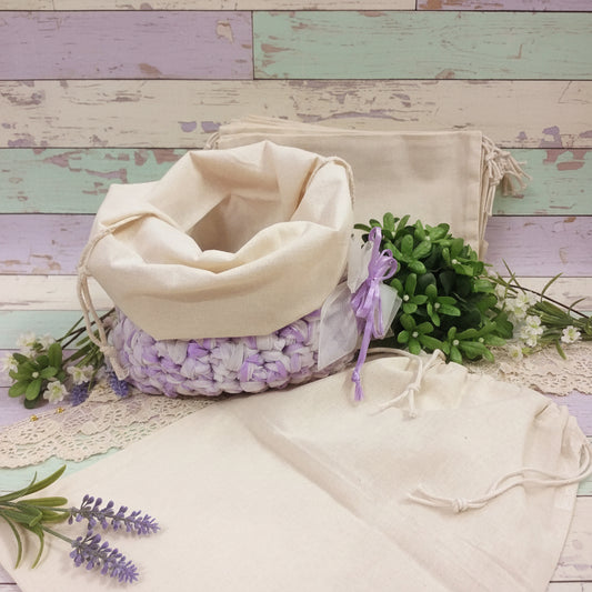 idea con sacchetto cotone coulisse corda per interno o packaging borse uncinetto a rete shopper bags fettuccia