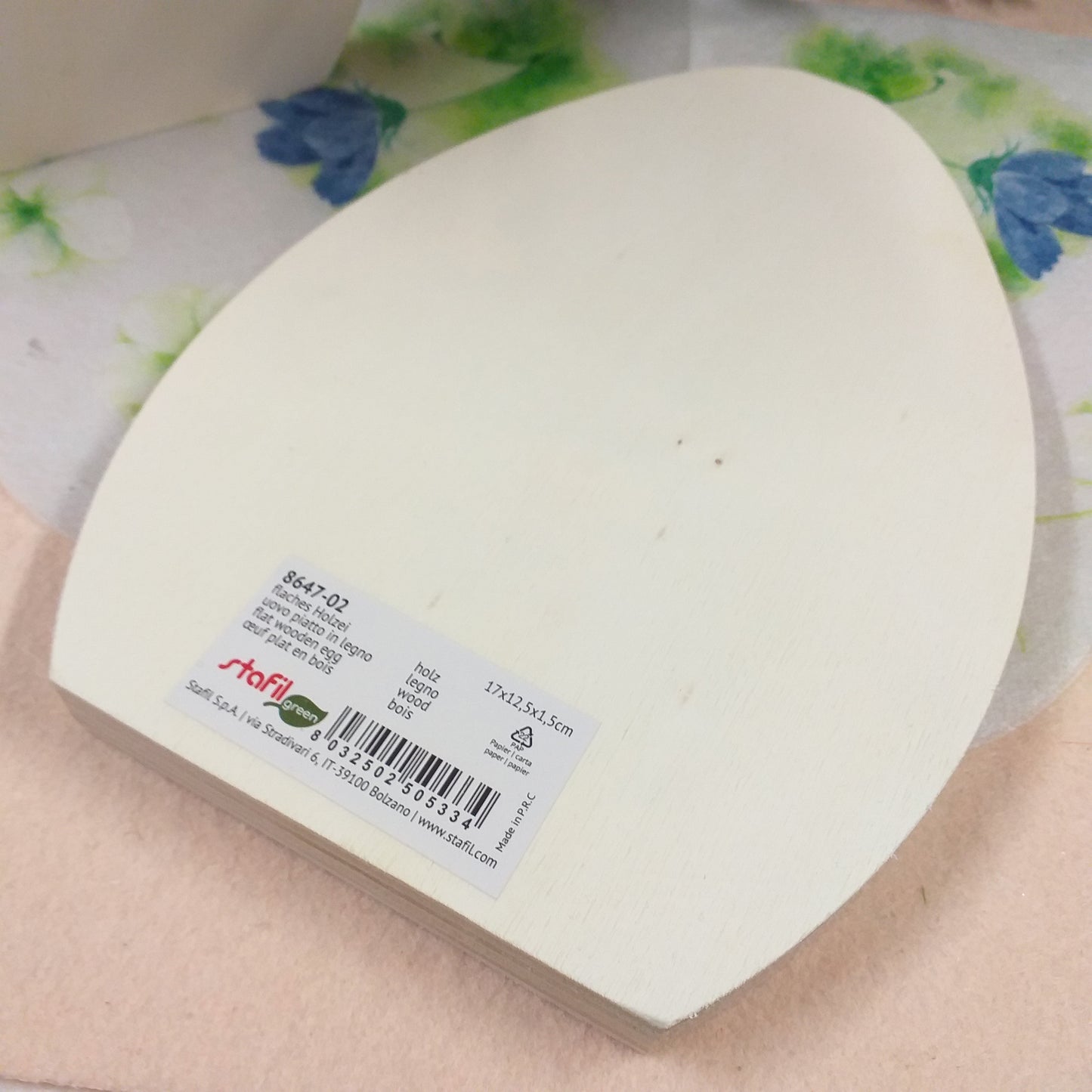 stafil green uovo piatto fetta legno sagome basi supporti sostegni per centrotavola fuoriporta da decorare decoupage pannolenci colorare dipingere per addobbi decorazioni pasquali fai da te