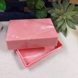 rosa scatole di plastica con coperchio portasapone marmorizzato da viaggio portatile