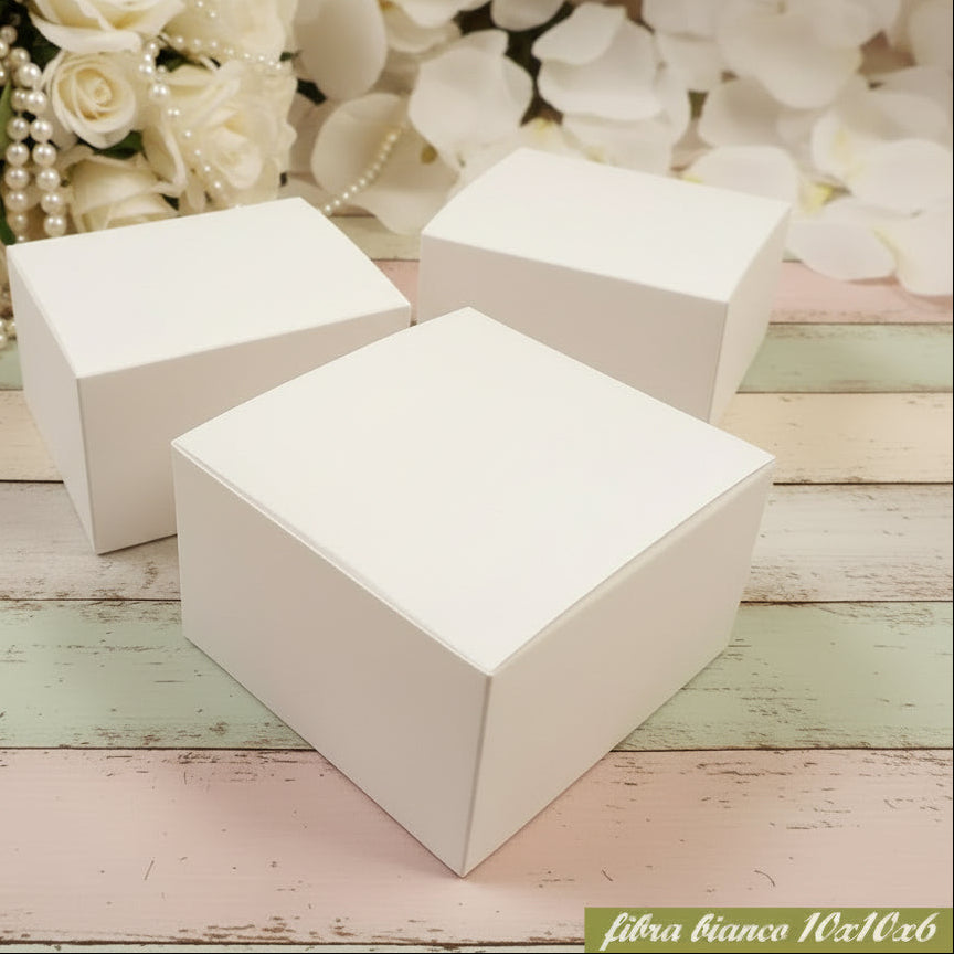 50 Scatole Cartone Bianche Con Coperchio - Per Regali, Bomboniere, 12x12x12 Cm - Foto 11