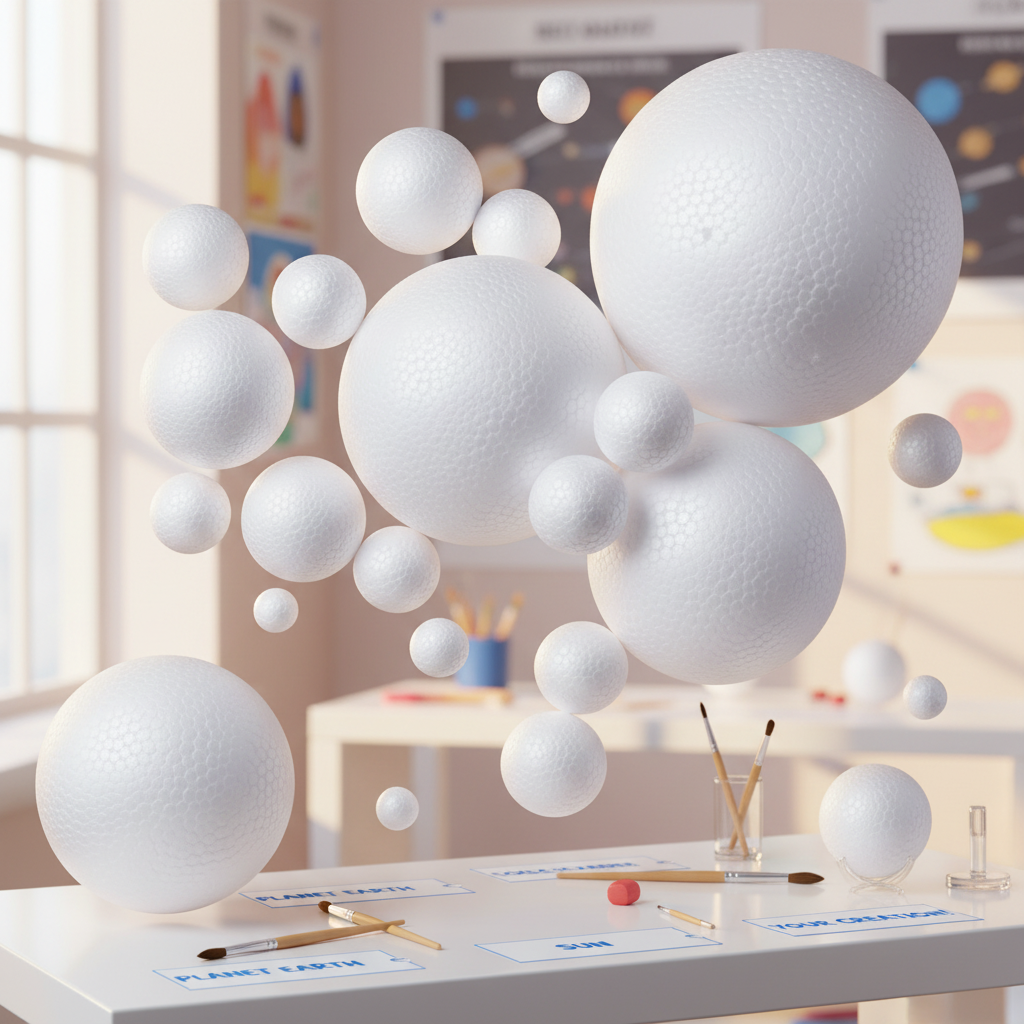 idea fai da te costruire planetario globo universo pianeti rappresentati da palline sfere palle polistirolo piccole grandi lavoretti creativi bambini e ragazzi