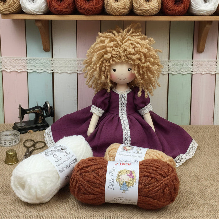 Lana bouclè per uncinetto, filato capelli bambole e fai da te