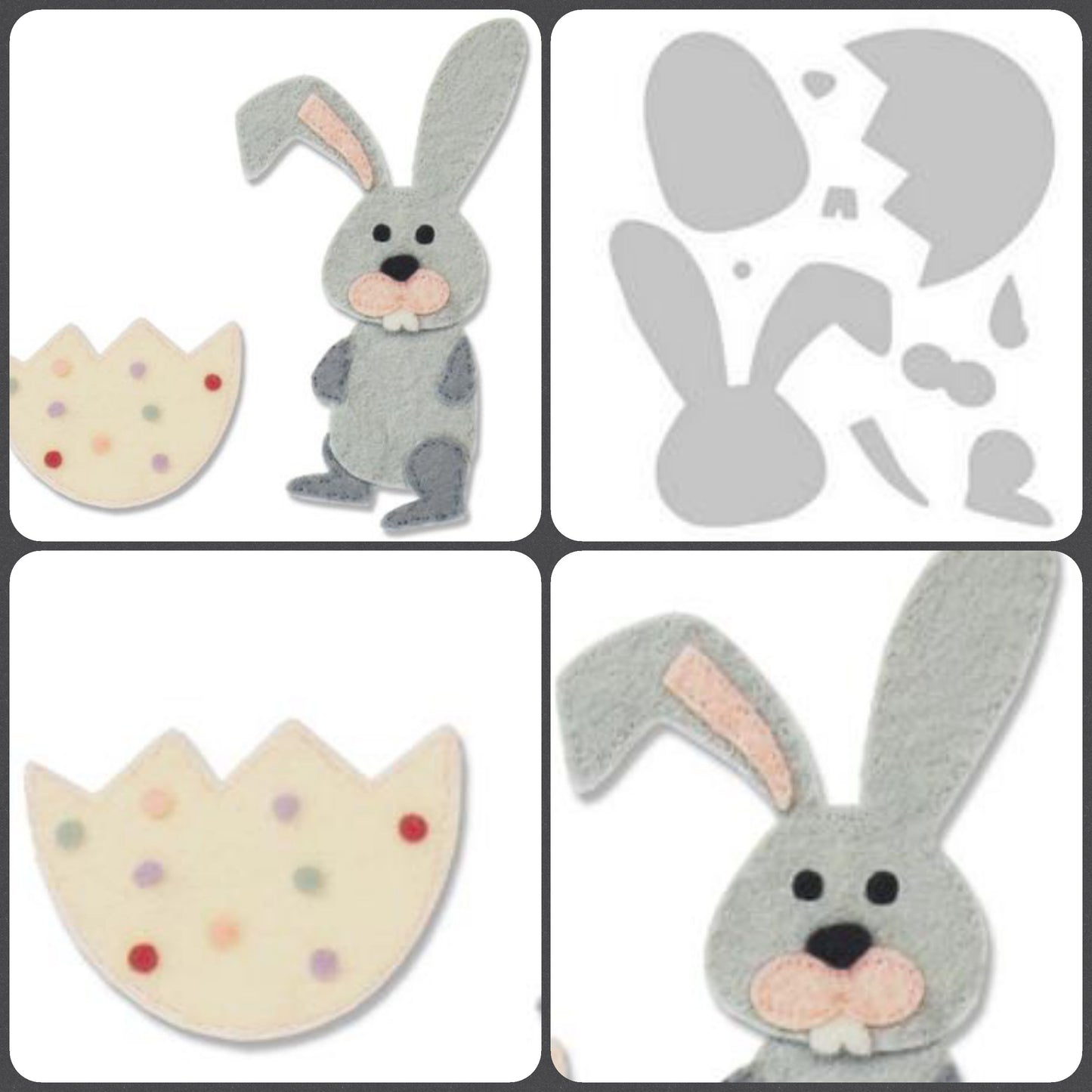 ovetto aperto e coniglio fustella feltro pasquale fommy Bigz Sizzix Bigshot per tagliare materiali creativi lavoretti bambini