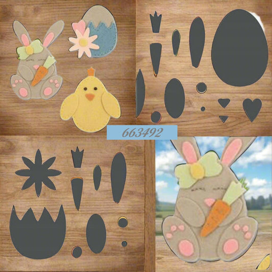 coniglietto uova carota pulcino fustella feltro pasquale fommy Bigz Sizzix Bigshot per tagliare materiali creativi lavoretti bambini