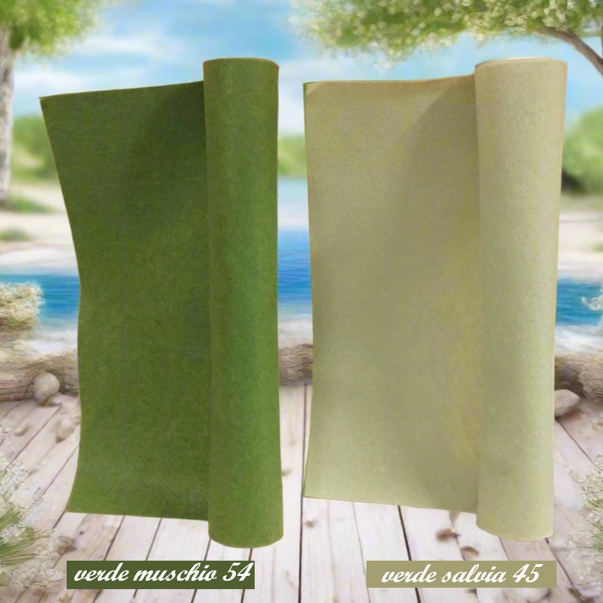 colori verde muschio e salvia per fai da te composizioni foglie fiori Pasqua ghirlanda Natale feltro pannolenci 1 mm morbido sottile tinta unita uso cucito creativo addobbi decorazioni