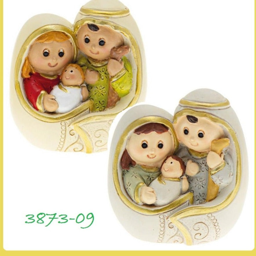 gruppo Natività Giuseppe Maria Gesù Bambino statuine Presepe miniatura ceramica artigianale etnico moderno originale colorate idea bomboniera natalizia