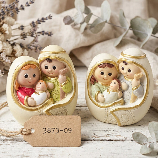 gruppo Natività Giuseppe Maria Gesù Bambino statuine Presepe Sacra Famiglia bomboniera miniatura ceramica etnico moderno originale colorate di lavorazioni fatte a mano