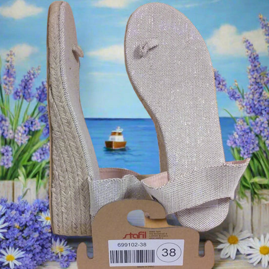 pianelle estive 699102-38 numero 38 suole my sandals stafil basi per sandali uncinetto tacco corda tessuto tela infradito espadrilles fai da te scarpe a mano artigianali macramè